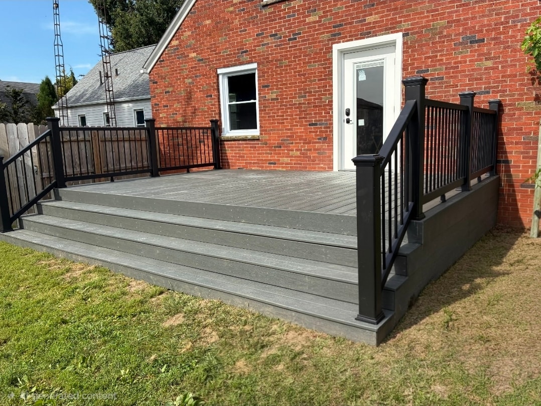 Composite Deck with Black Railing
